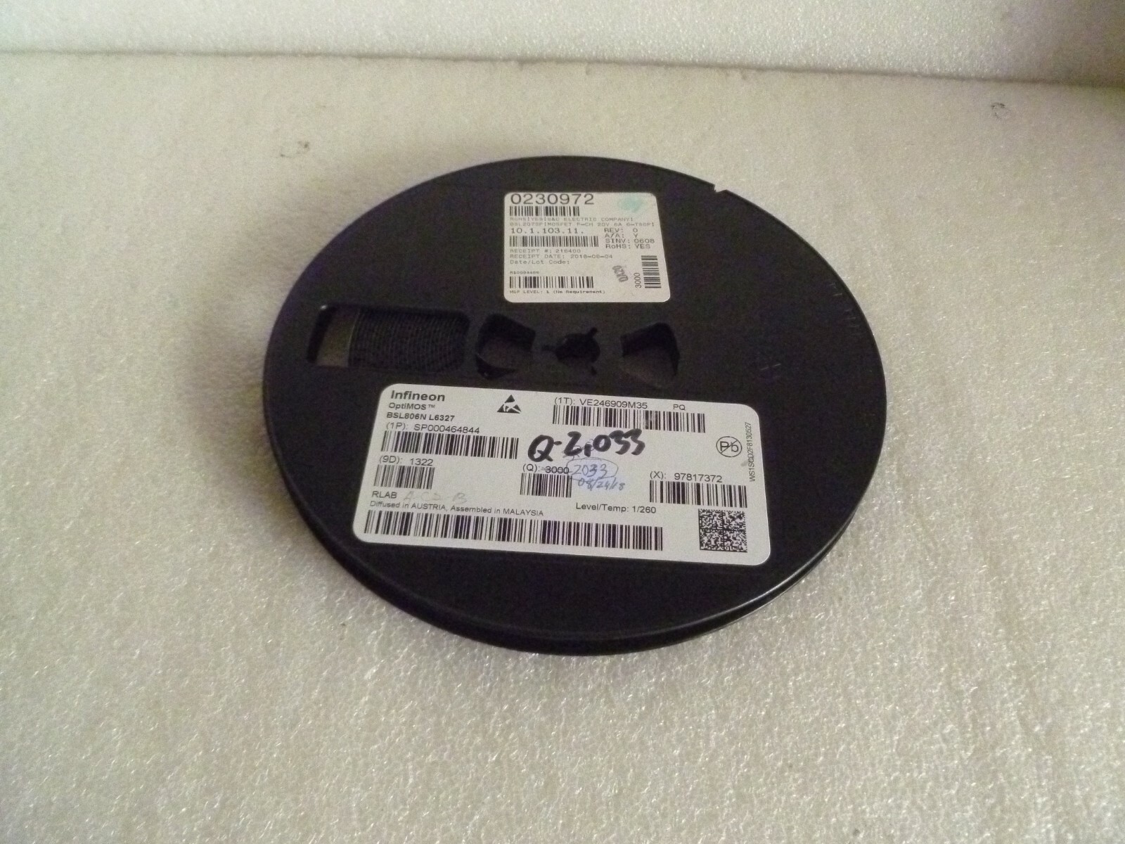 LOT OF 2033 INFINEON OPTIMOS BSL806N L6327 MOSFET P-CH 20V 6A 6-TSOP