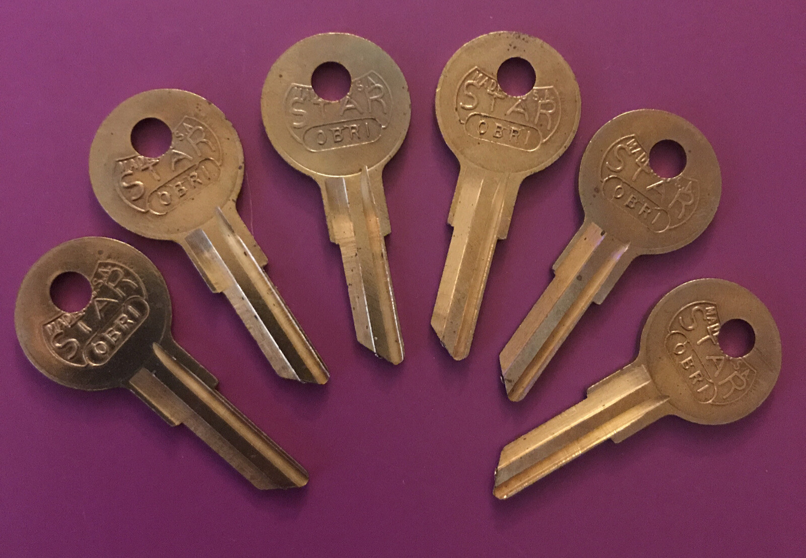 Star  OBR1  BRASS  Key Blanks   Set of 6   Locksmith             [L]