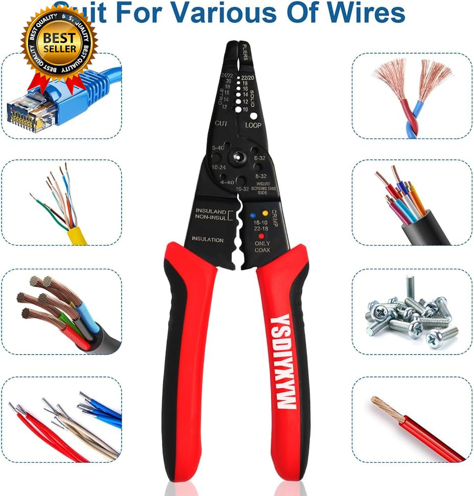 Wire Stripper, 3Rd Generation Wire Crimpingtool, 8IN Professional Wire Strippers