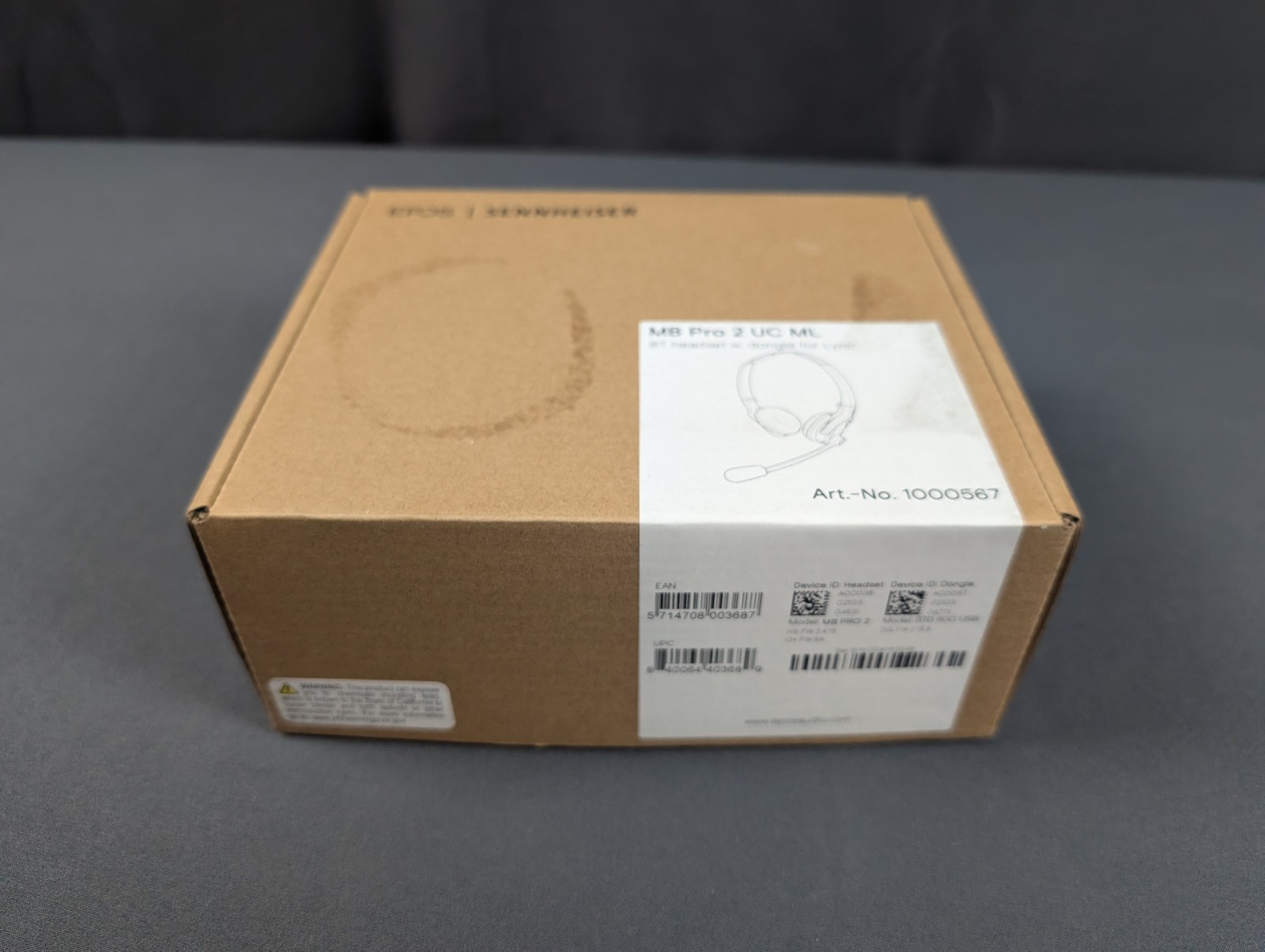 EPOS Sennheiser MB Pro 2 UC ML Bluetooth Headset BTD800 Dongle Teams 506046