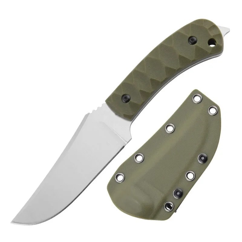 Bushcraft D2 Steel Knife Fixed Blade Full Tang Field Dressing Skinning Camping