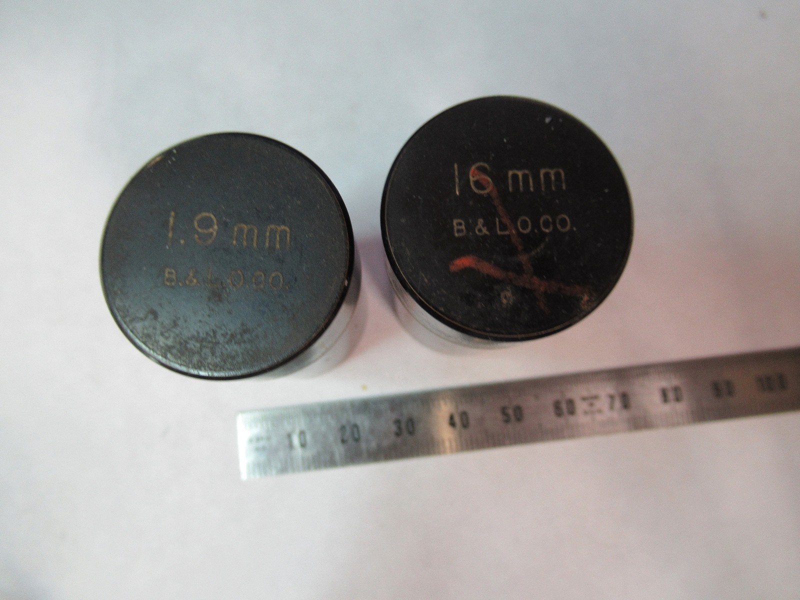LOT BAUSCH LOMB BRASS CONTAINER OBJECTIVES MICROSCOPE PART AS PICTURED V1-B-42