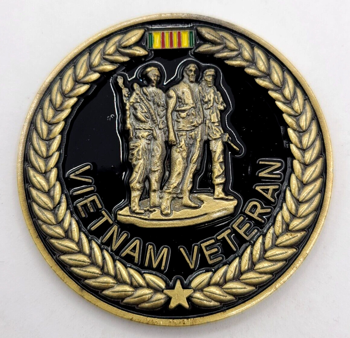 Vietnam Veteran Challenge Coin with Three Soldiers Graphic 1.75" SHIPS FROM USA