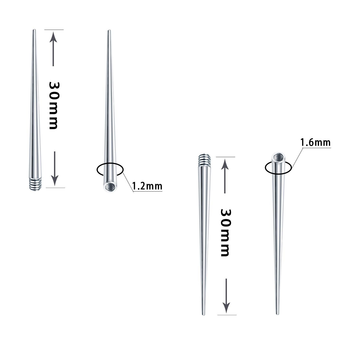 2X Internal & External Thread Puncture Guide Needle Surgical Steel Piercing Tool