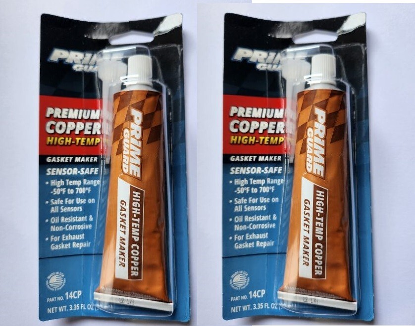 2 Pack COPPER HI-TEMP 700F RTV SILICONE 3.35 OZ TUBE 14CP NEW