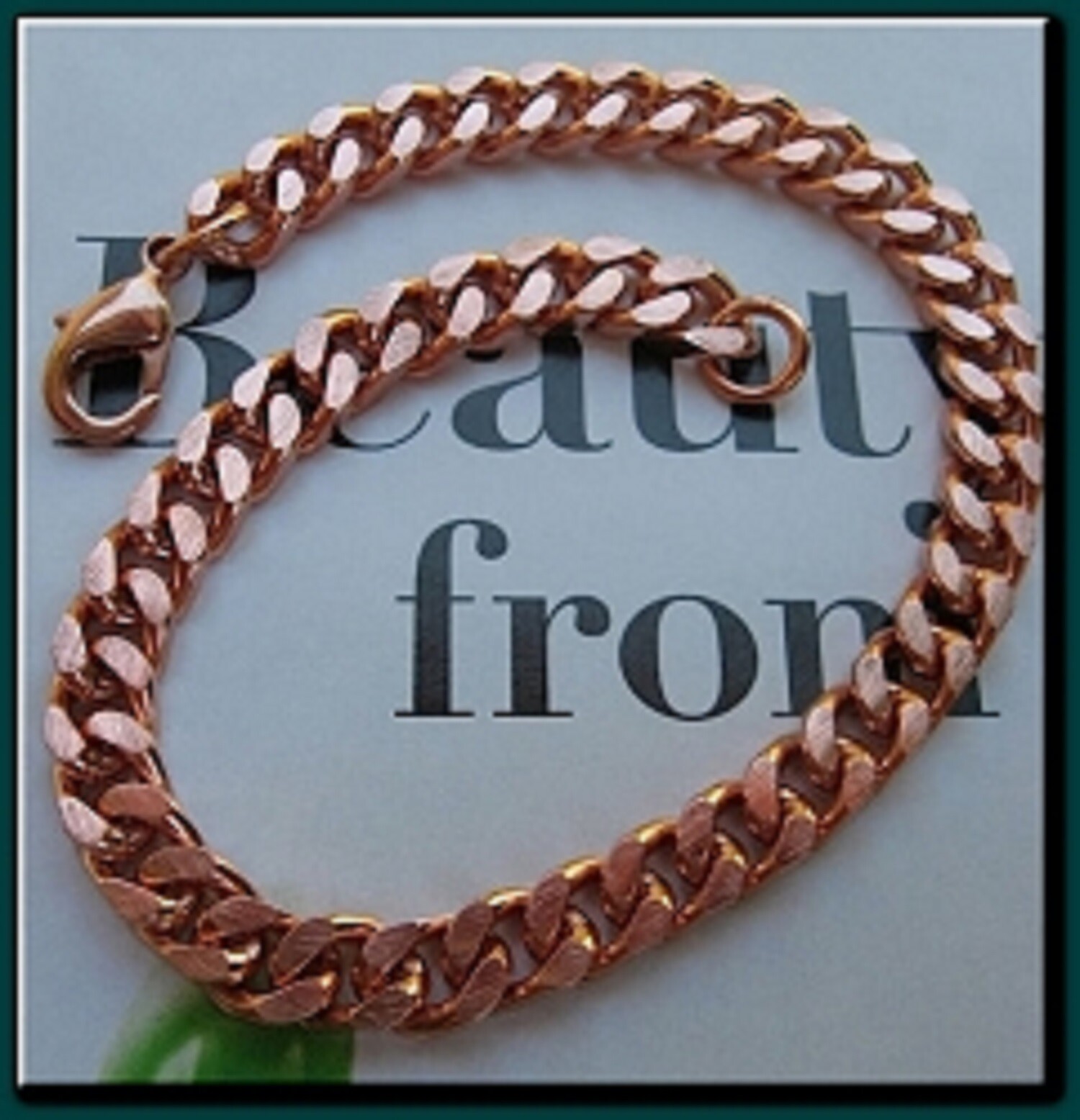 Ladies Solid Copper Link Bracelet 651G -1/4 inch wide - 6 1/2 to 9 inch lengths