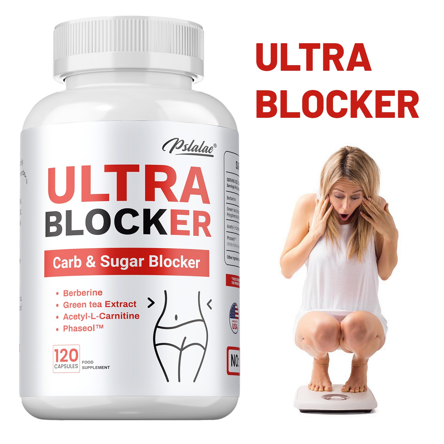 Ultra Blocker Carb & Sugar Blocker - Promote Digestion, Weight Loss, Metabolism
