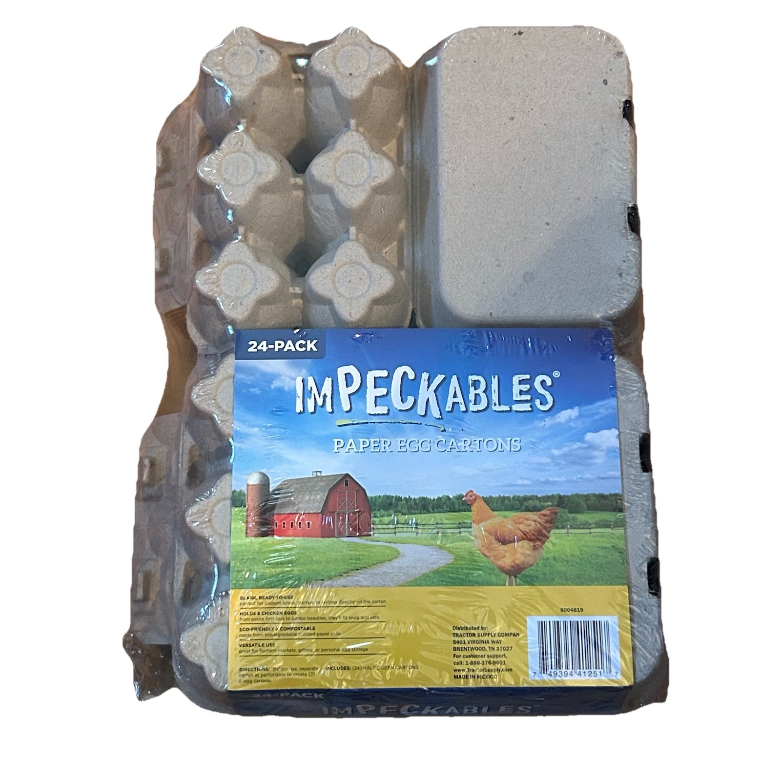 48 Half Dozen Egg Cartons Empty Natural Paper Pulp Eco Friendly (24 Per Pack)
