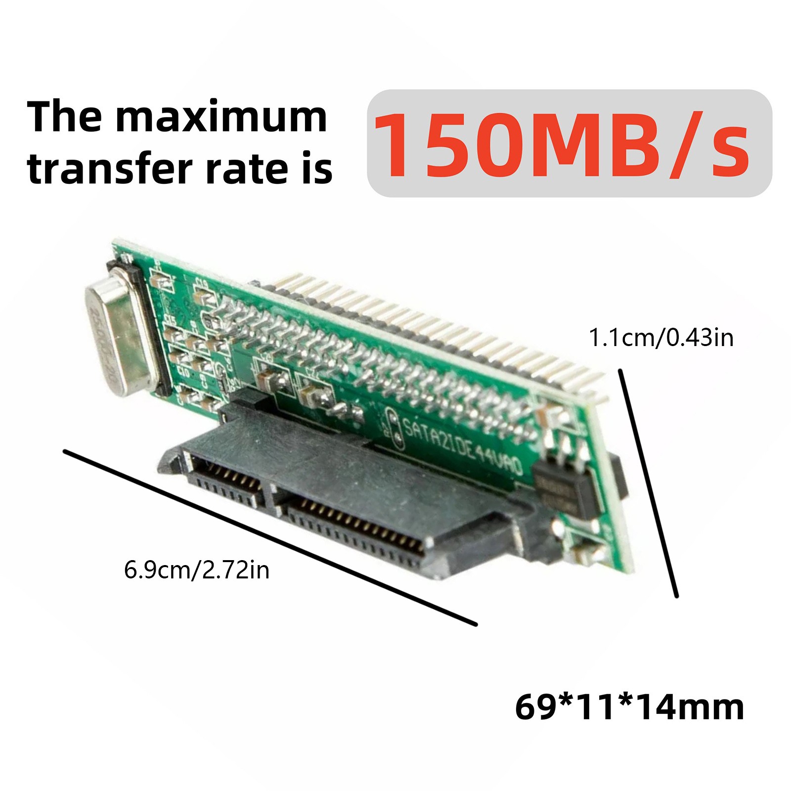 New 7+15 Pin SATA SSD HDD Female to 2.5" 44Pin IDE Male Adapter Accessories
