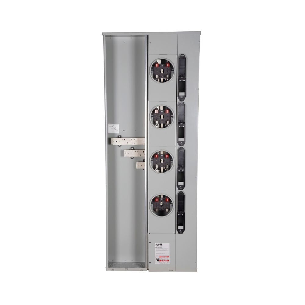 Eaton 4-Gang Meter Pack Combo 600A/200 Amp 1Ph Ring Type Socket 1MP4206R Stack