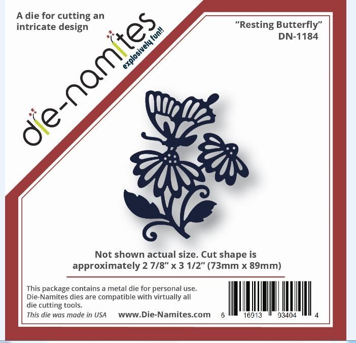NEW - Die-Namites Die Intricate Design ~ Resting Butterfly DN-1184 Spring Flower
