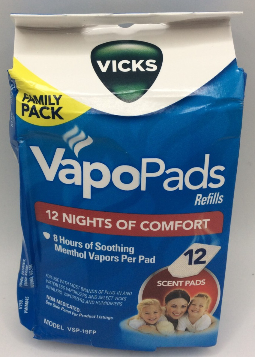 Vicks VapoPads Refill Pads VSP-19 Menthol Vapor LARGE 12 Count Box🎈FREE SHIP🎈