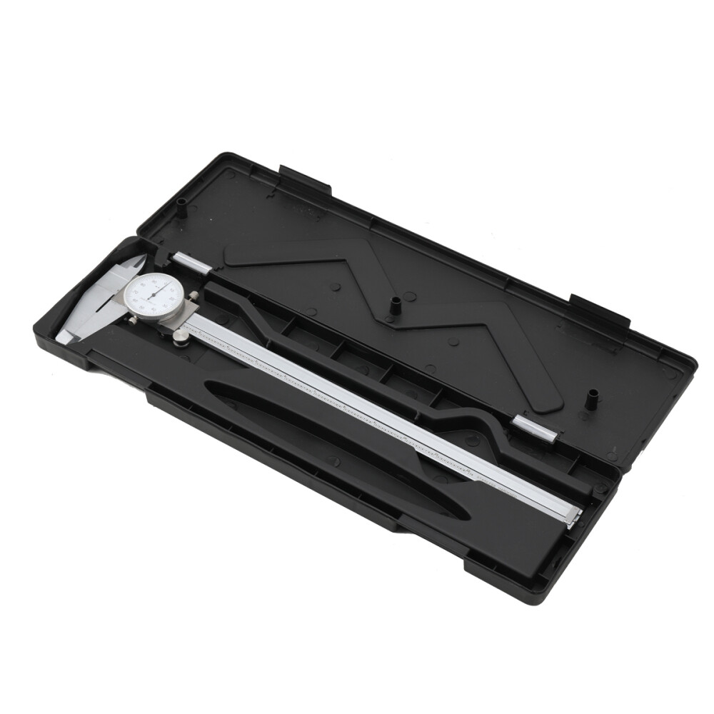 12'' Large Dial Caliper Shockproof Calipers Ruler Stainless Steel With Case