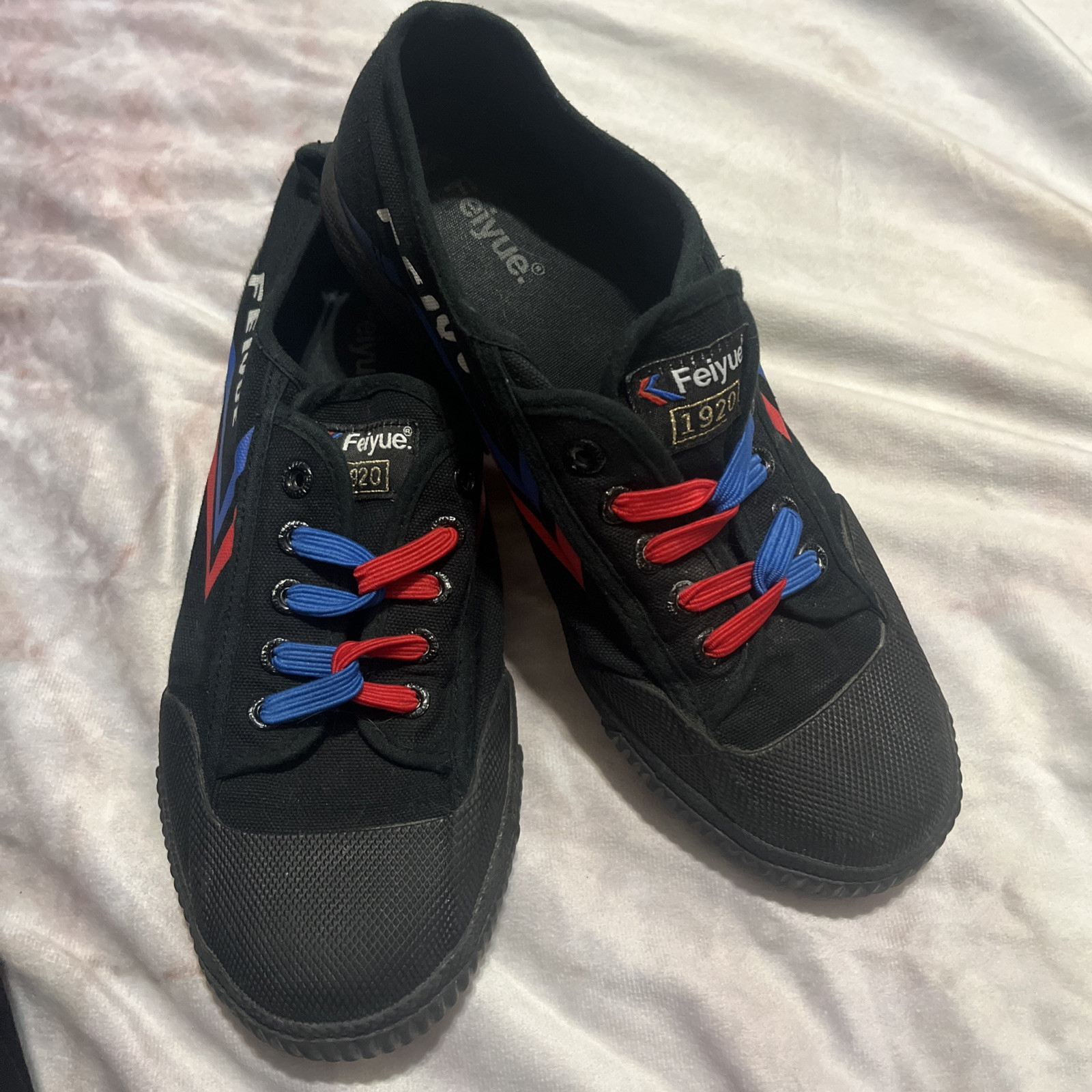 Feiyue 1920 Canvas Black Martial Arts Parkour Shoes Sneakers 8M/10W Unisex