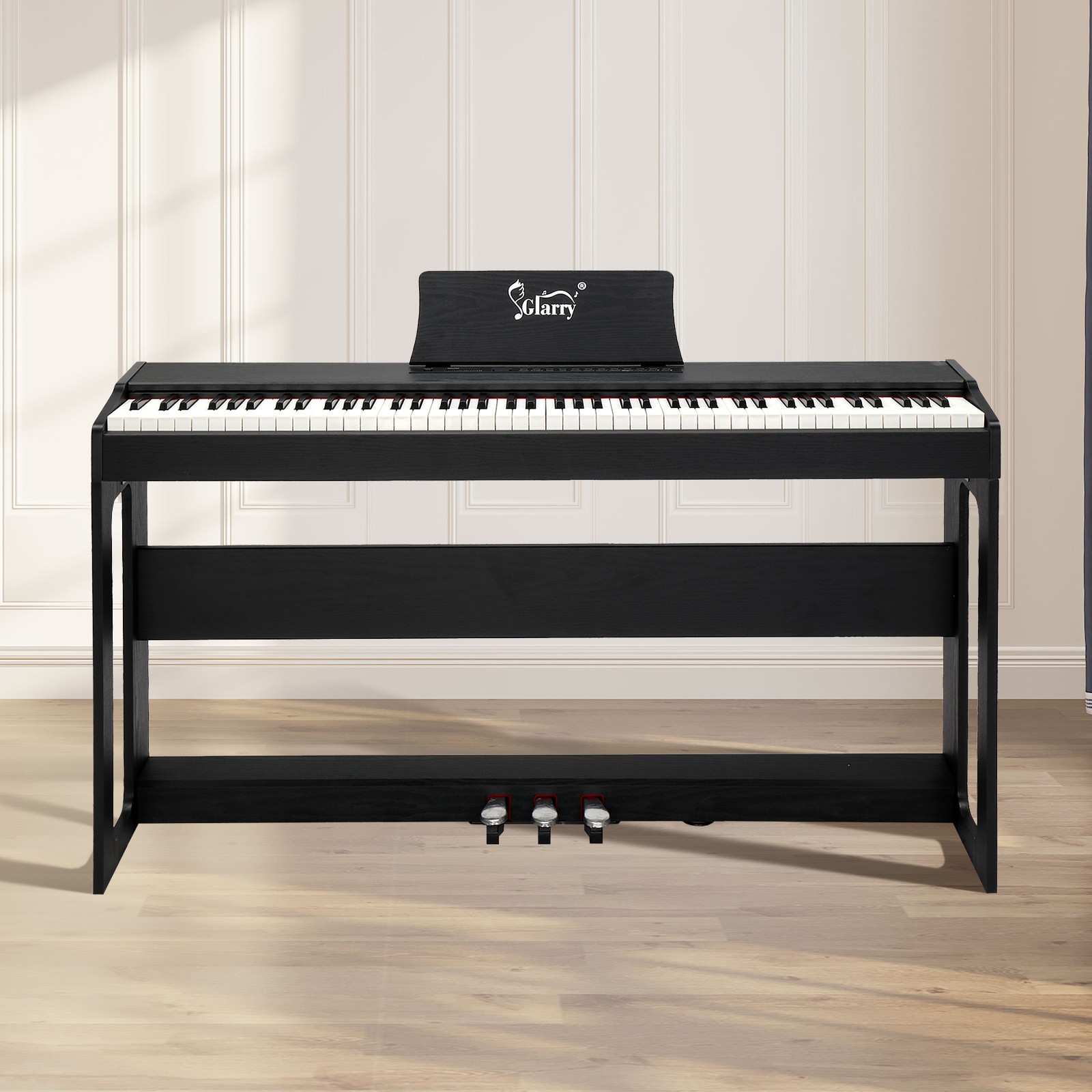 Glarry 88 Keys Full Weighted Hammer Keyboards Digital Home Electric Piano Black