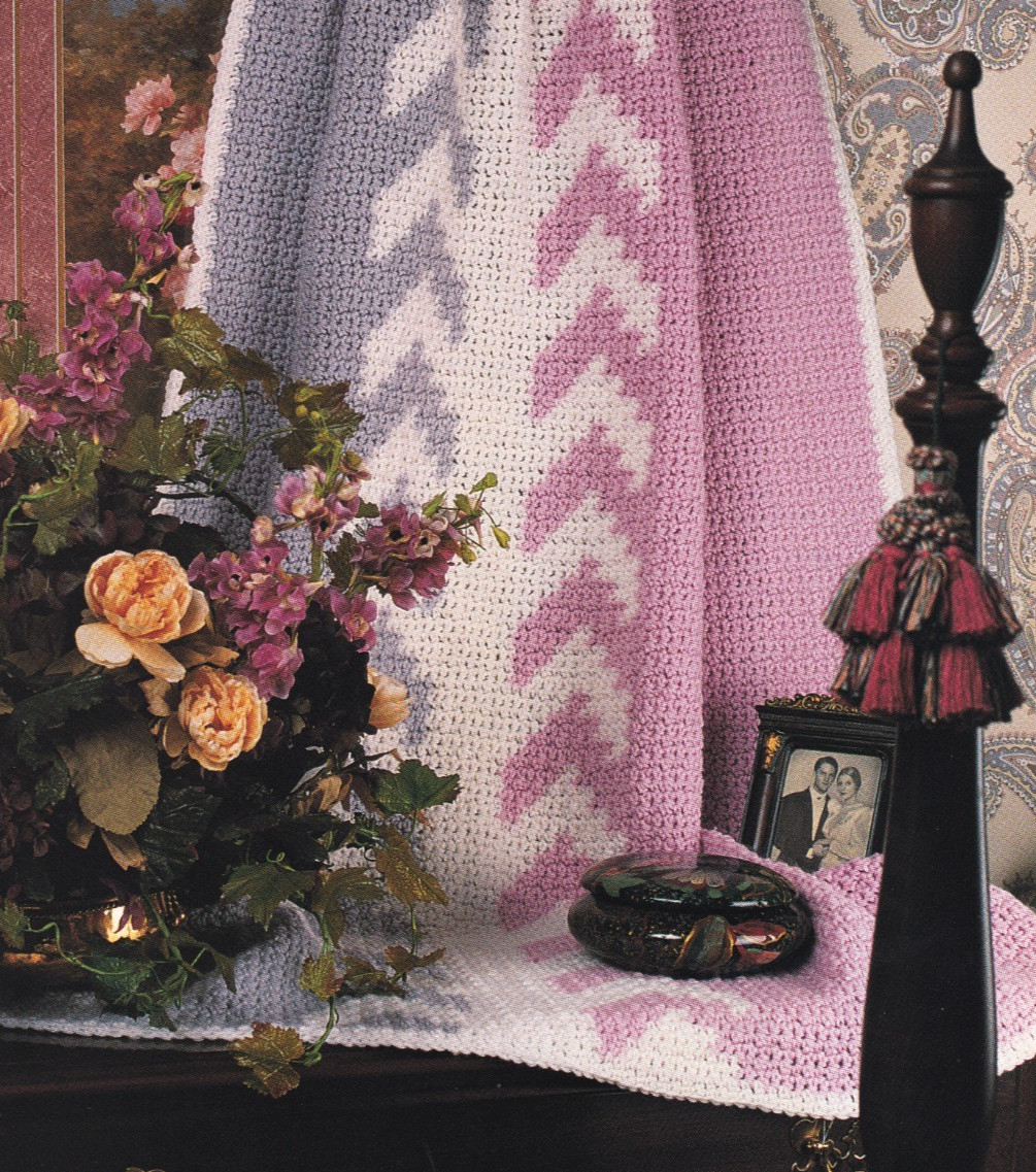 Crochet Afghan Pattern SHADES OF CHEVRON Instructions Annie's
