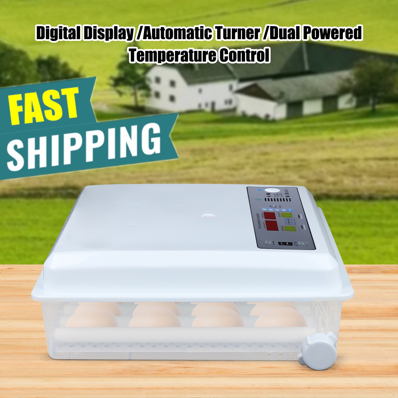 64 Eggs Egg Incubator Fully Digital Automatic Hatcher Fit Hatching Chicken Farm