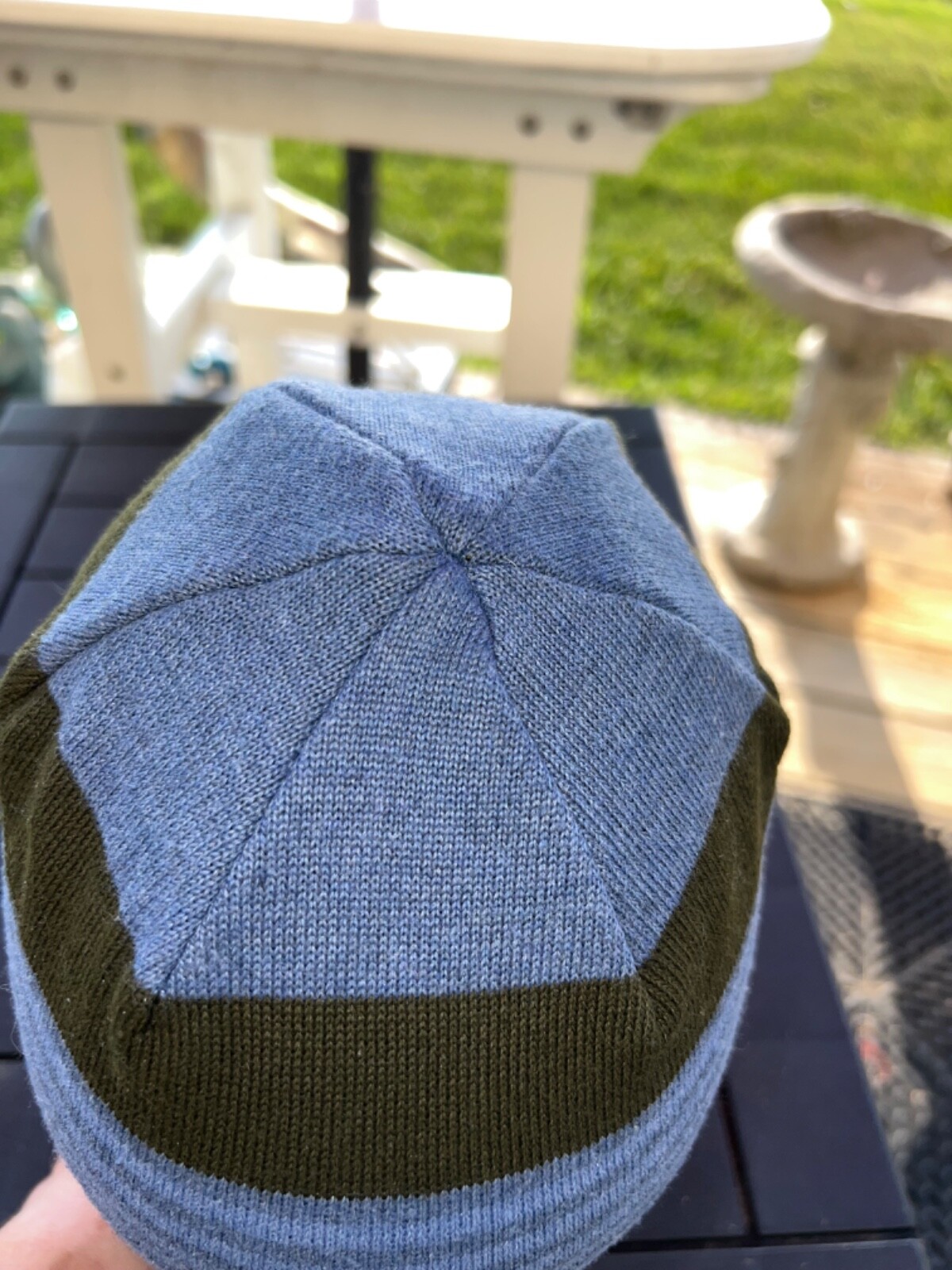 Patagonia Stocking Hat Rust Blue Green Gray solid stripes OSFA EUC