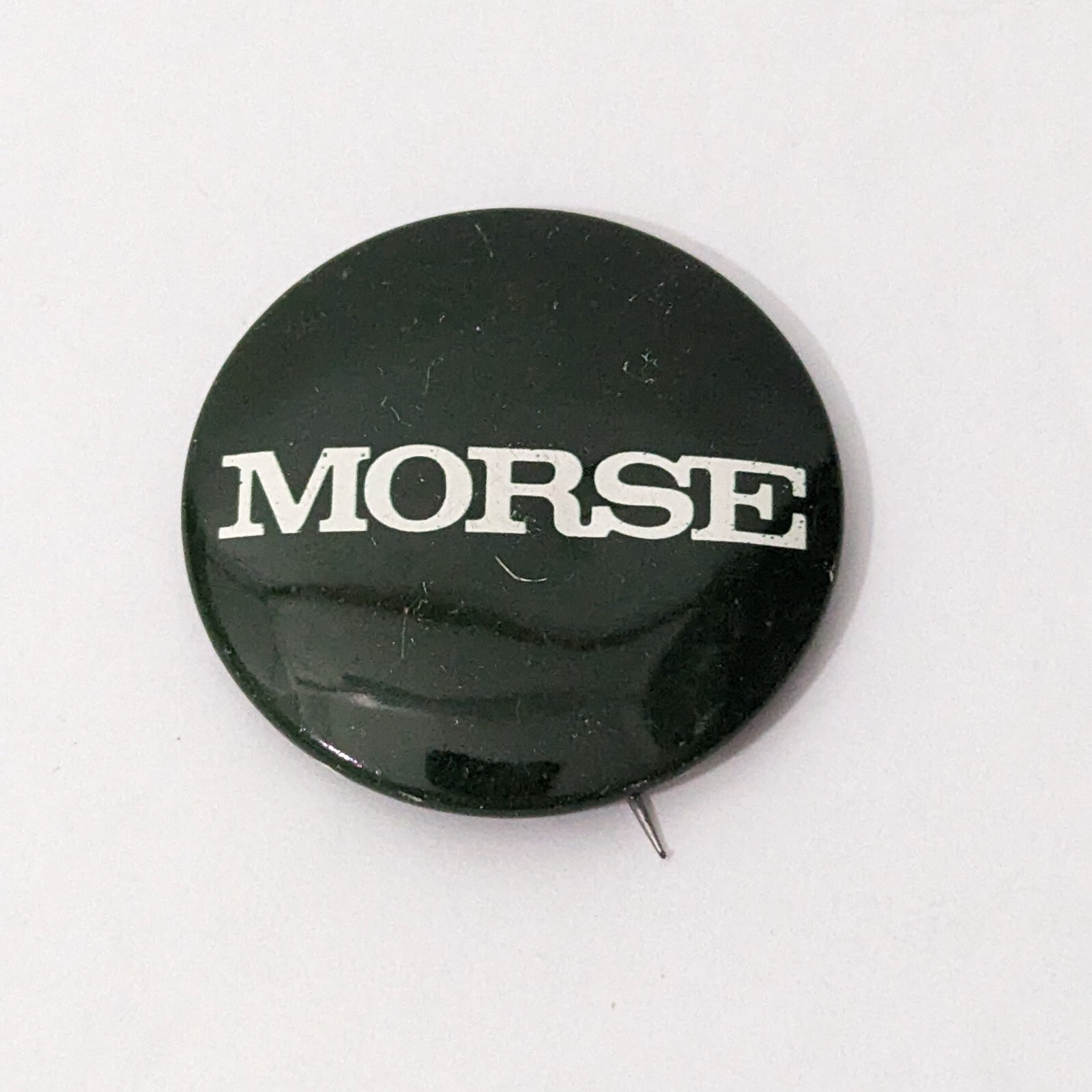 Morse 1 3/8" Green and White - Political Campaign Pinback Button