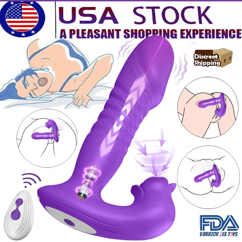 Wearable G-Spot Clit Vibrator Dildo Thrusting Massager Adult Sex Toys for Women