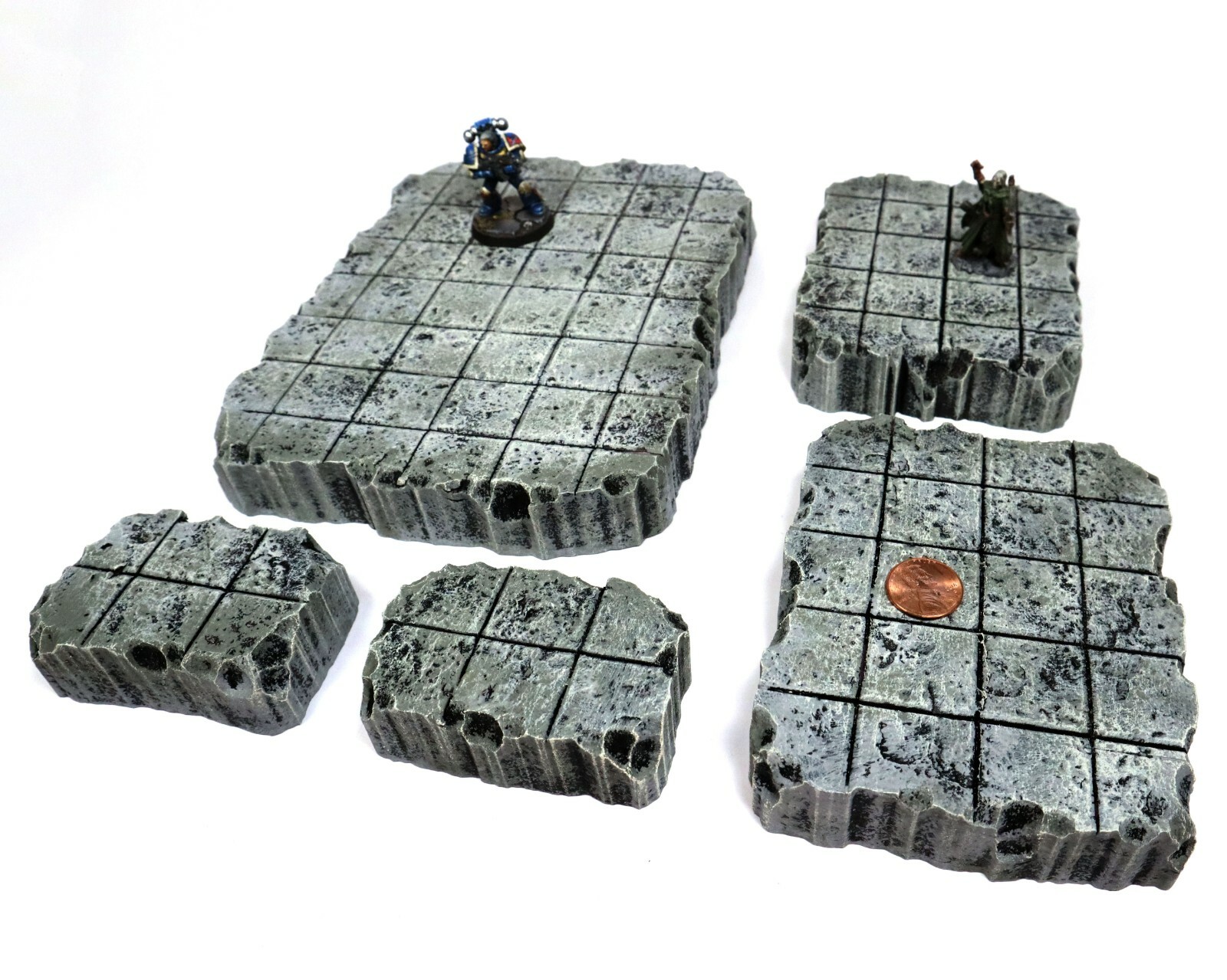 Gridded Stone Rock Hills Stacking Modular Wargaming Terrain Dungeon Tiles DnD