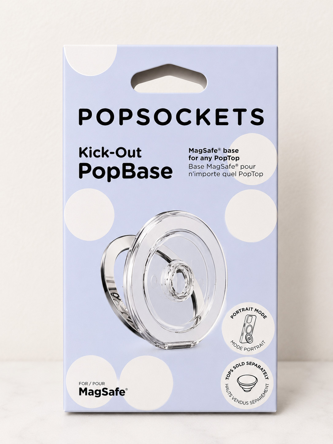 Genuine PopSockets Kick-Out PopBase for MagSafe in Clear/White