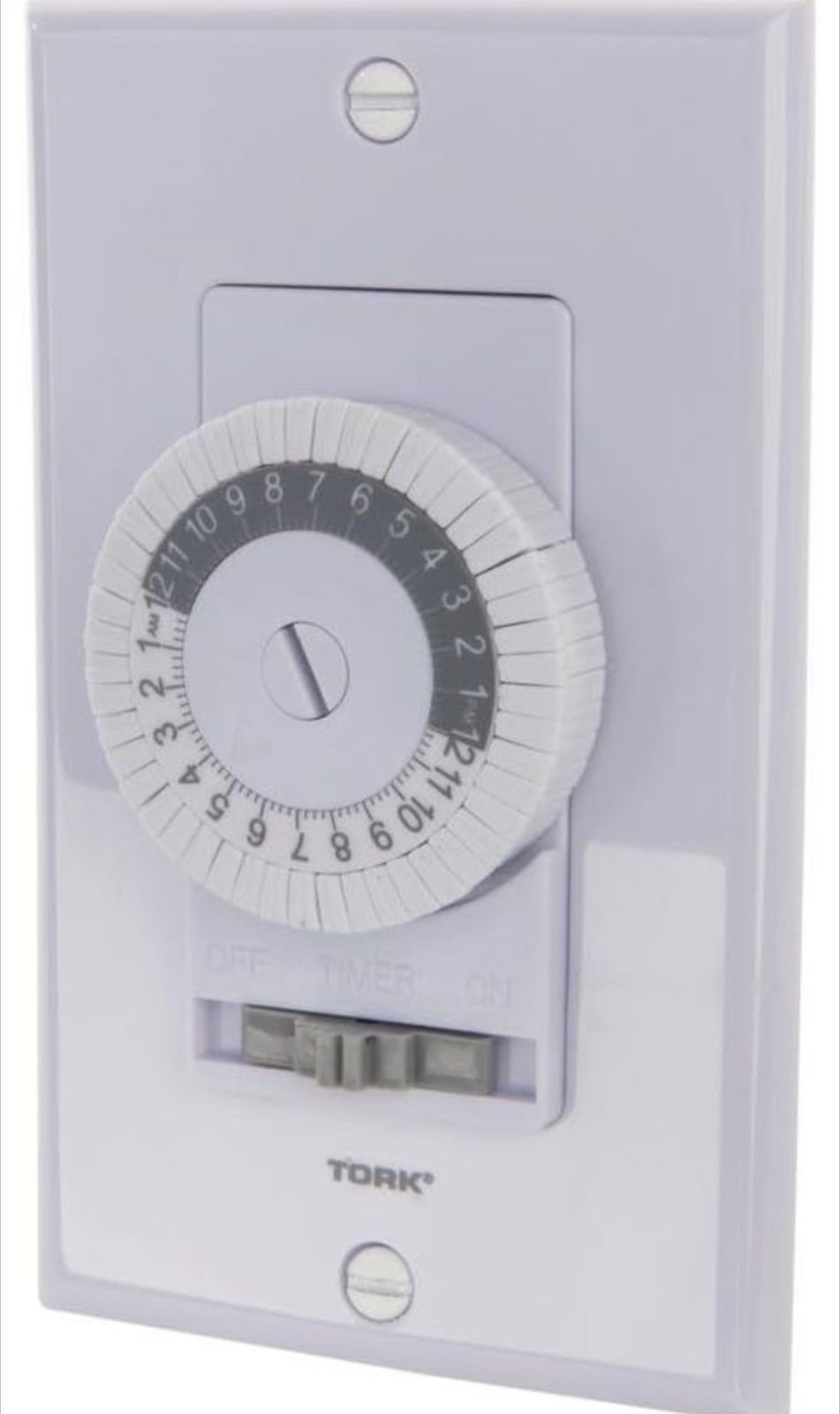 TORK 701B 24 Hour Mechanical In Wall Time Switch, 20 Amps, White