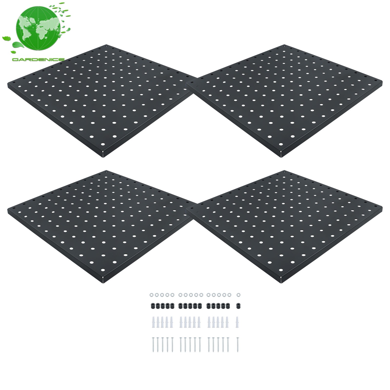 4 Pack Metal Pegboard Panel Easy To Use Wall Organizer Panel Storage Hanger Tool