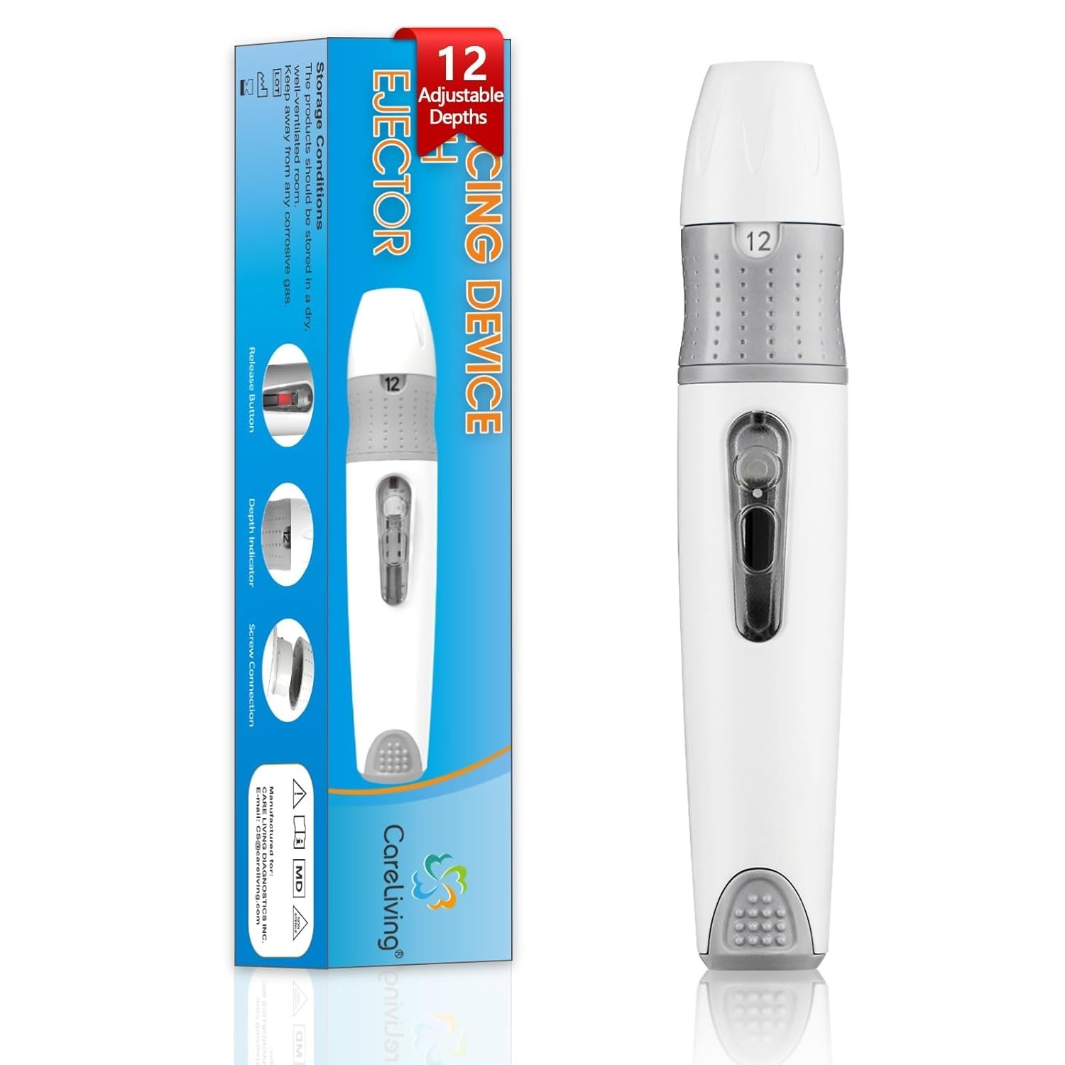 Efficient Diabetes Lancing Device Pen - 12 Depth Settings for Personalized Care