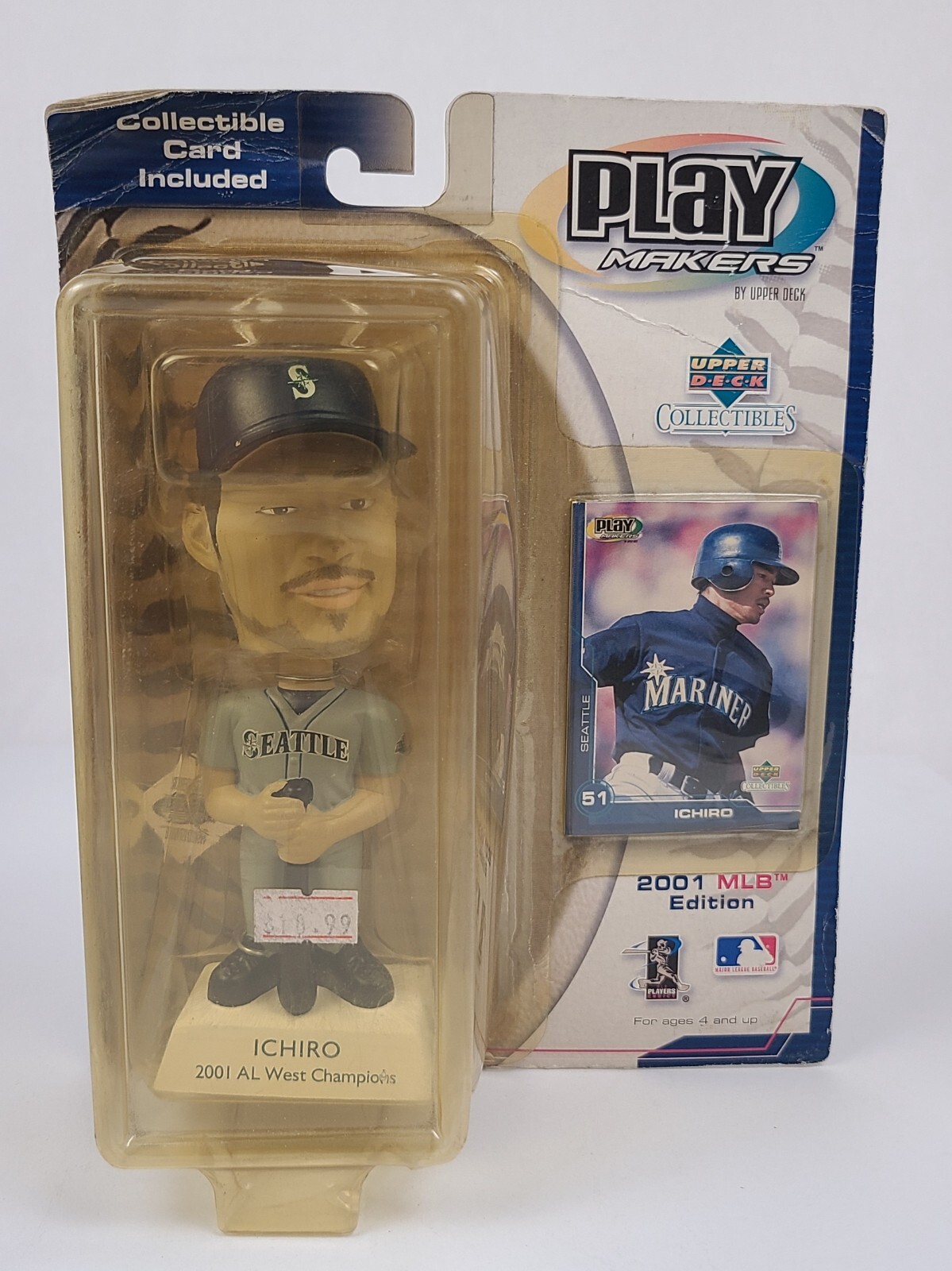 Ichiro Suzuki Seattle Mariners Bobblehead Playmakers 2001 Upper Deck Card