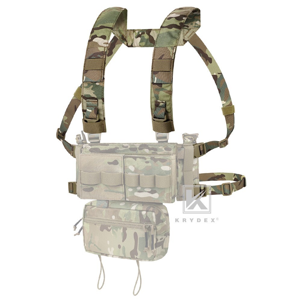 KRYDEX Tactical Shoulder Fat Strap & Back Strap for Chest Rig Placard MC Camo