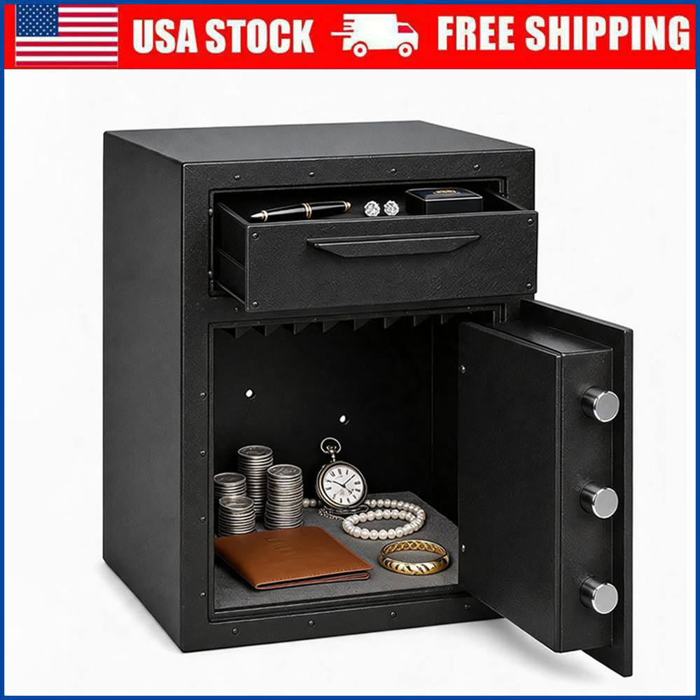 2.6 Cu Ft Fireproof Waterproof Home Safe Digital Keypad Anti Theft Security Box