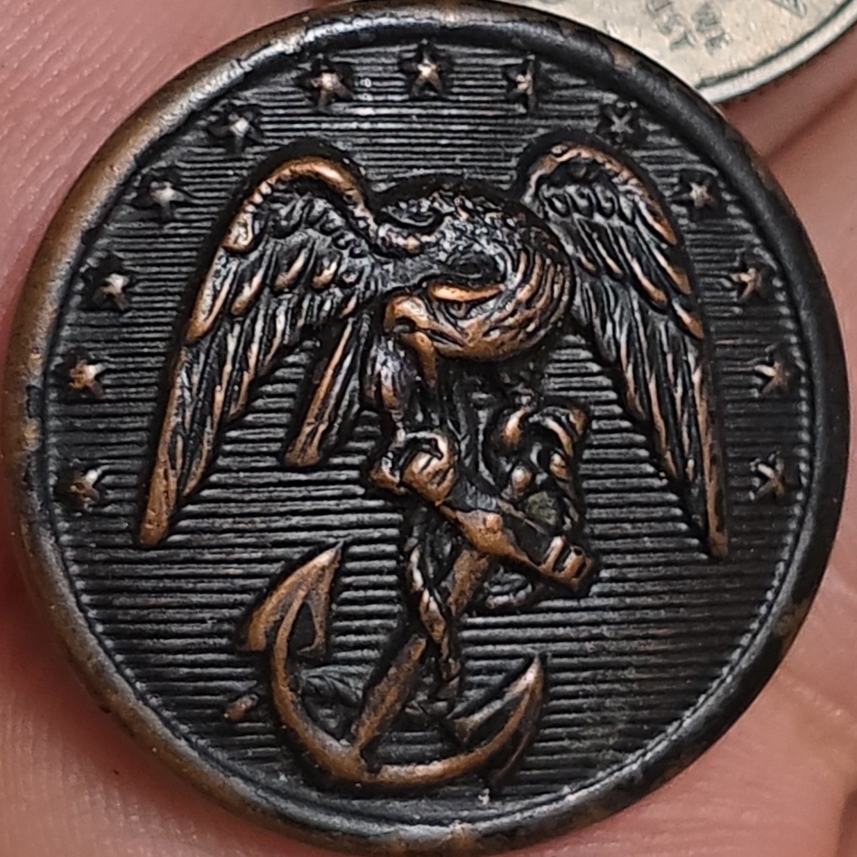 Waterbury Button Co Vintage USMC Marines Eagle Anchor Button