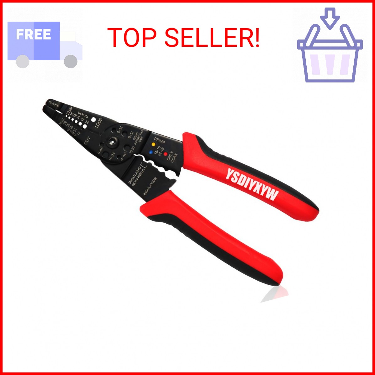 YsDiYxYw Wire Stripper, 3rd Generation Wire CrimpingTool, 8IN Professional Wire