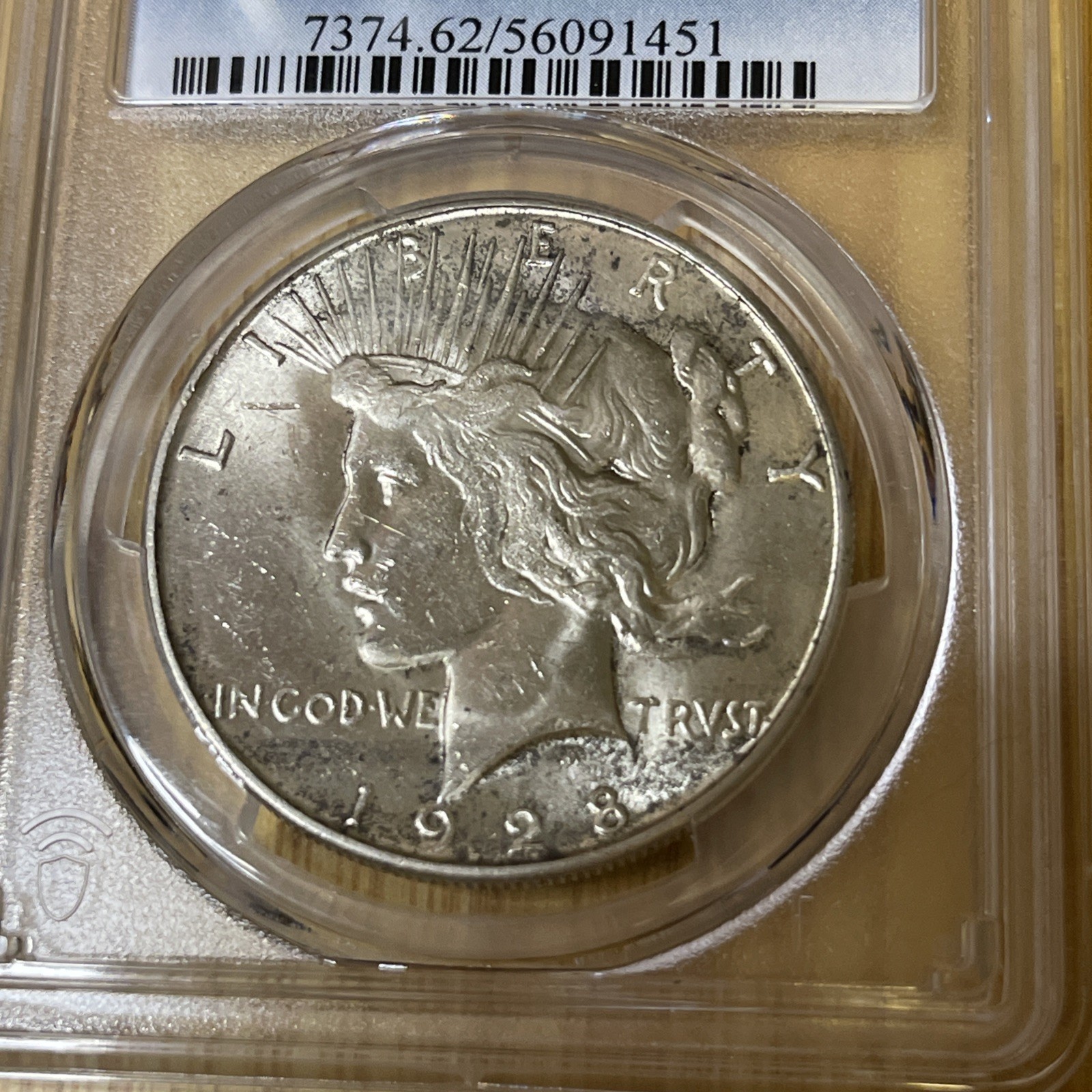 1928-S PEACE SILVER DOLLAR PCGS MS62