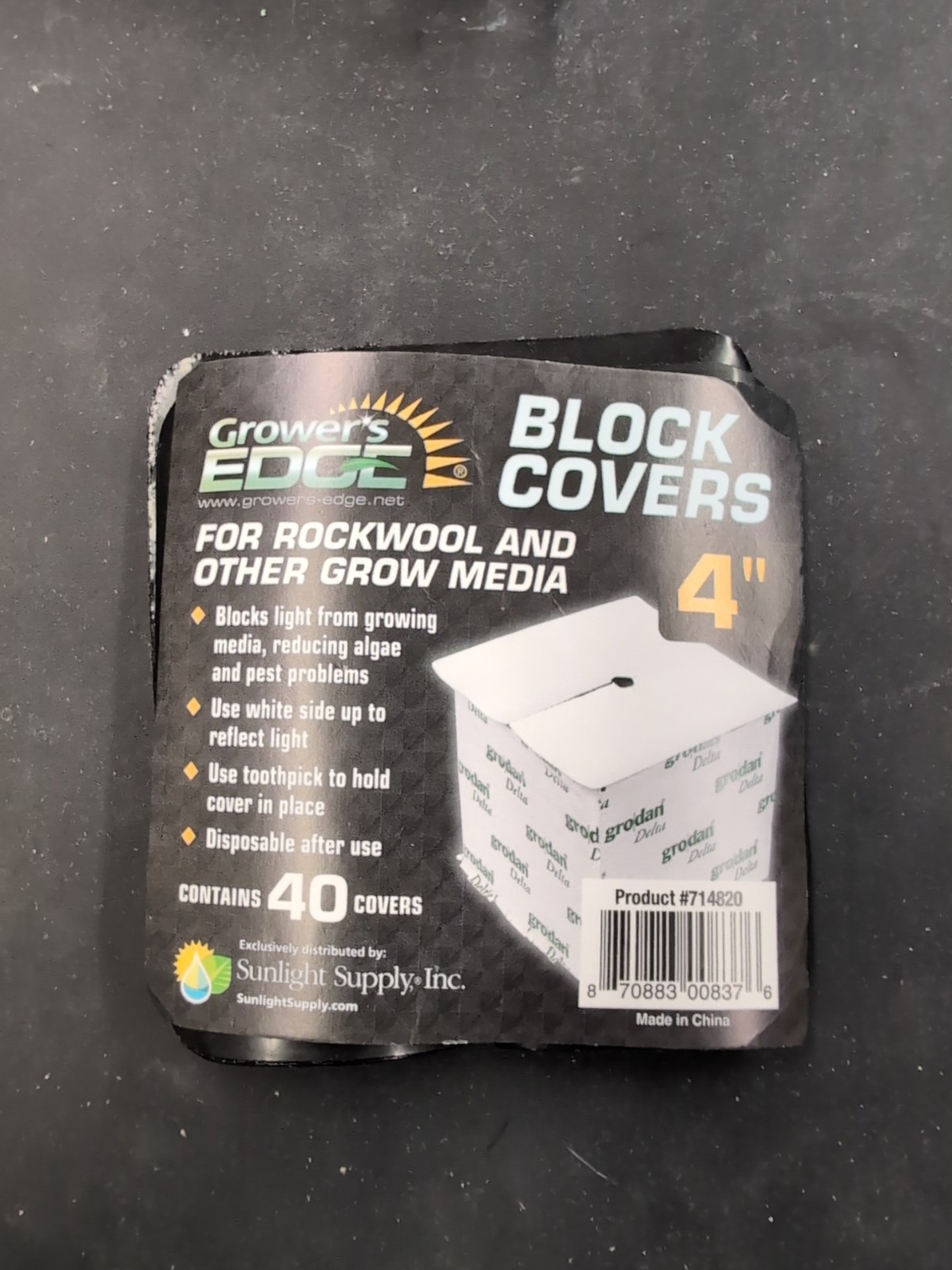 Grower's Edge Block Covers 6 in (40/Pack) - (Perfect For Grodan Hugo/Rockwool)