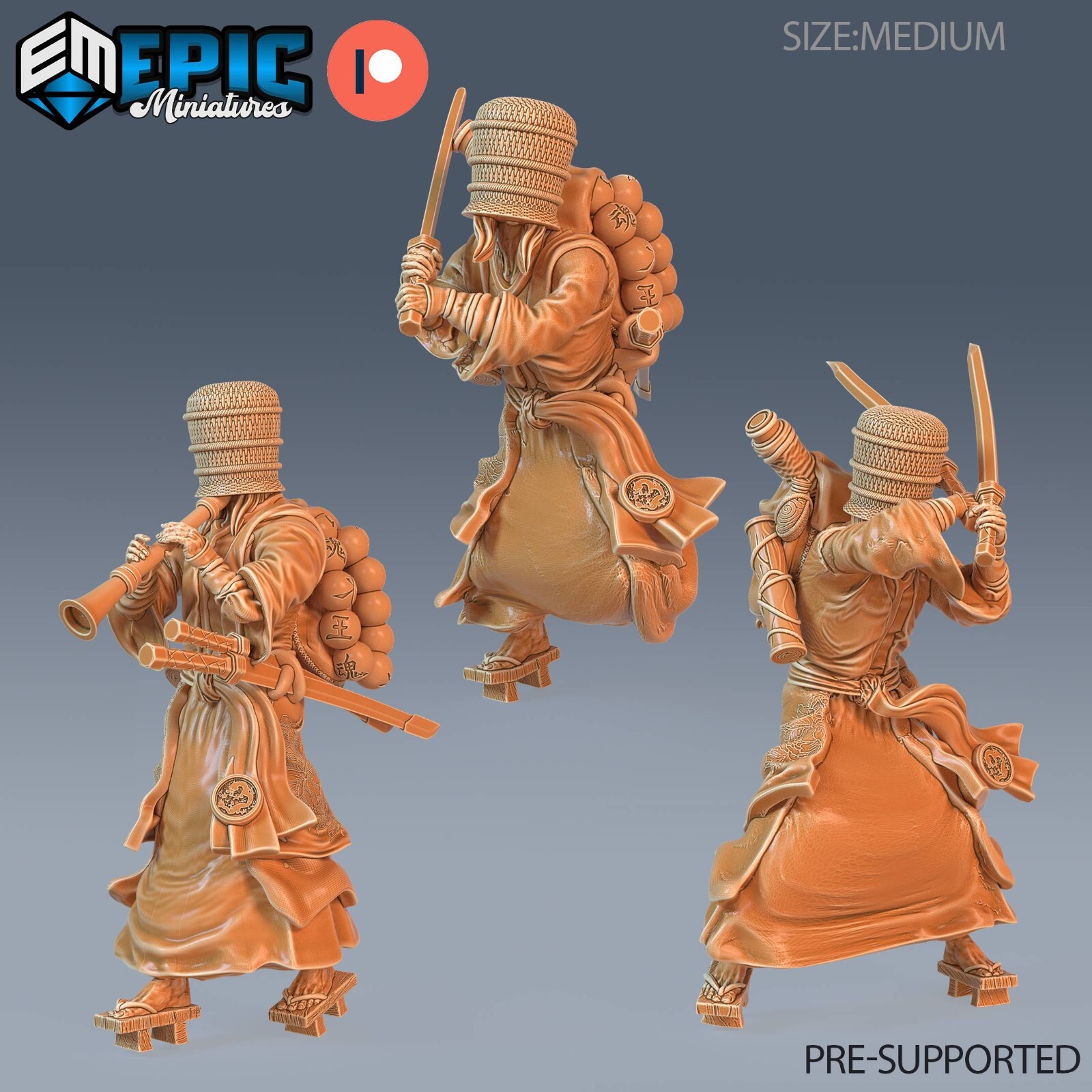 Basket Monk DnD Dungeons and Dragons Japanese Style Miniatures 28mm