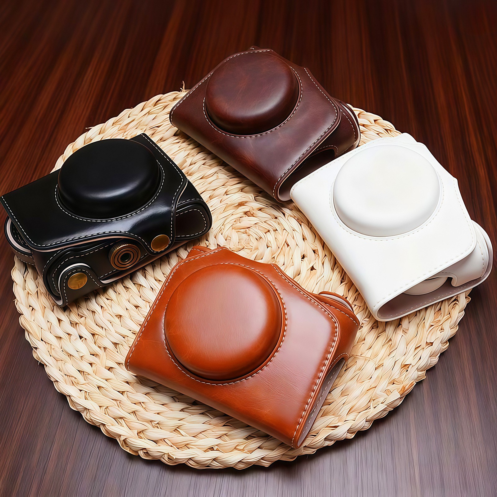 For Canon G7x2 G7x3 PU Leather Camera Bag Dock Case Base Protection Cover Shell