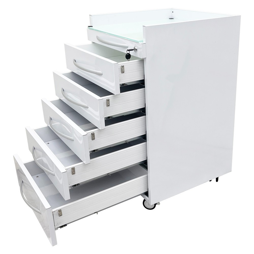 Five Drawers Office Assistant's Mobile storage Cabinet with Two Partition Trays