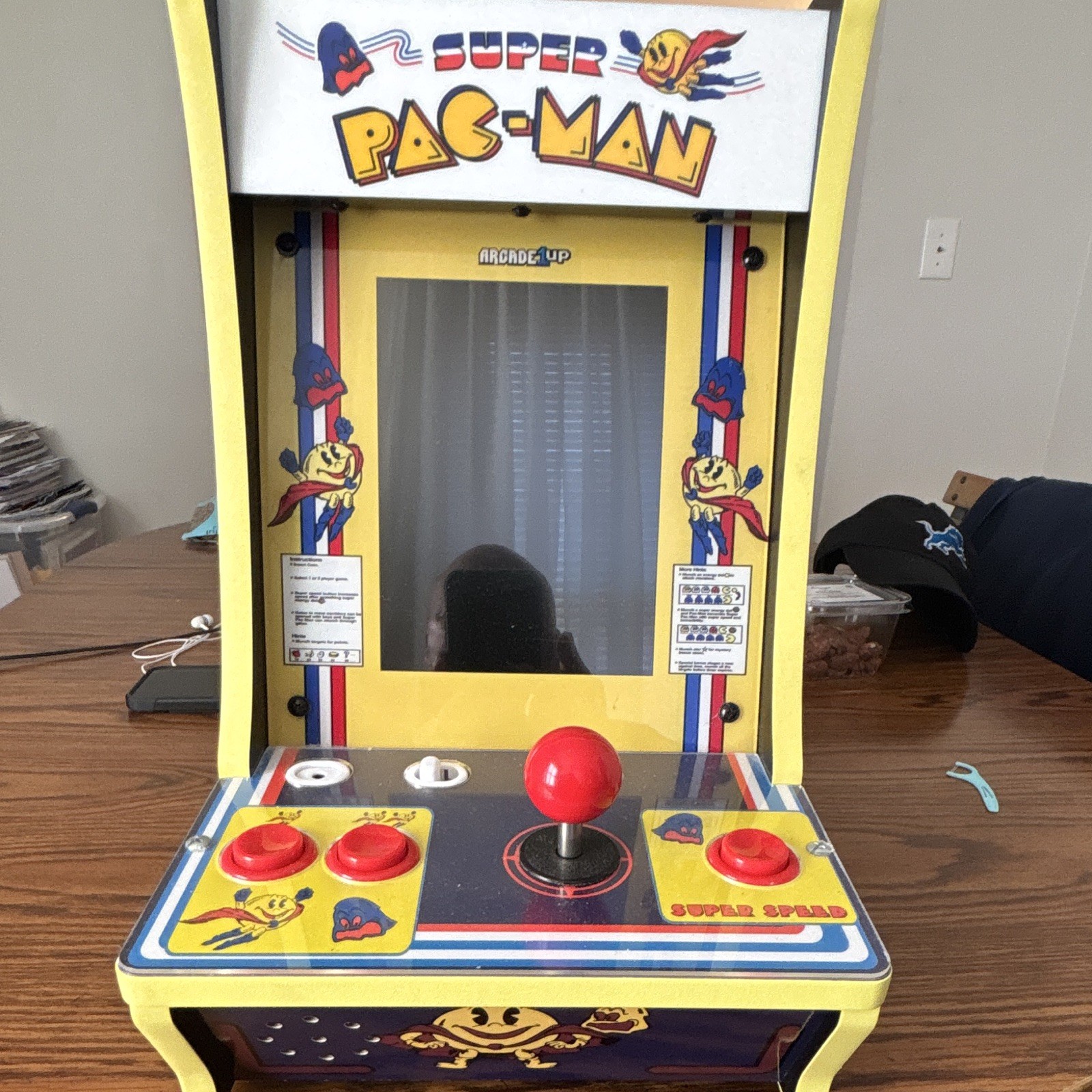 Arcade1Up Super Pac-Man Tabletop Collectible Video Arcade Machine Reproduction