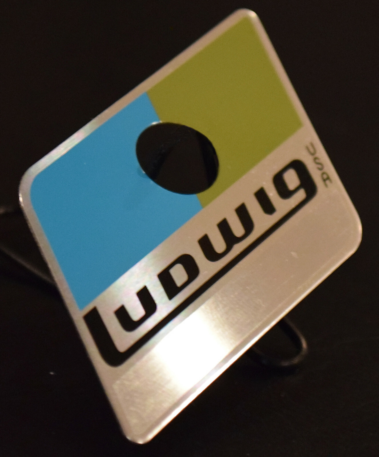 x2 Ludwig Blue - Olive Repro Badges w/ Correct Brushed Metal Area for Serial #