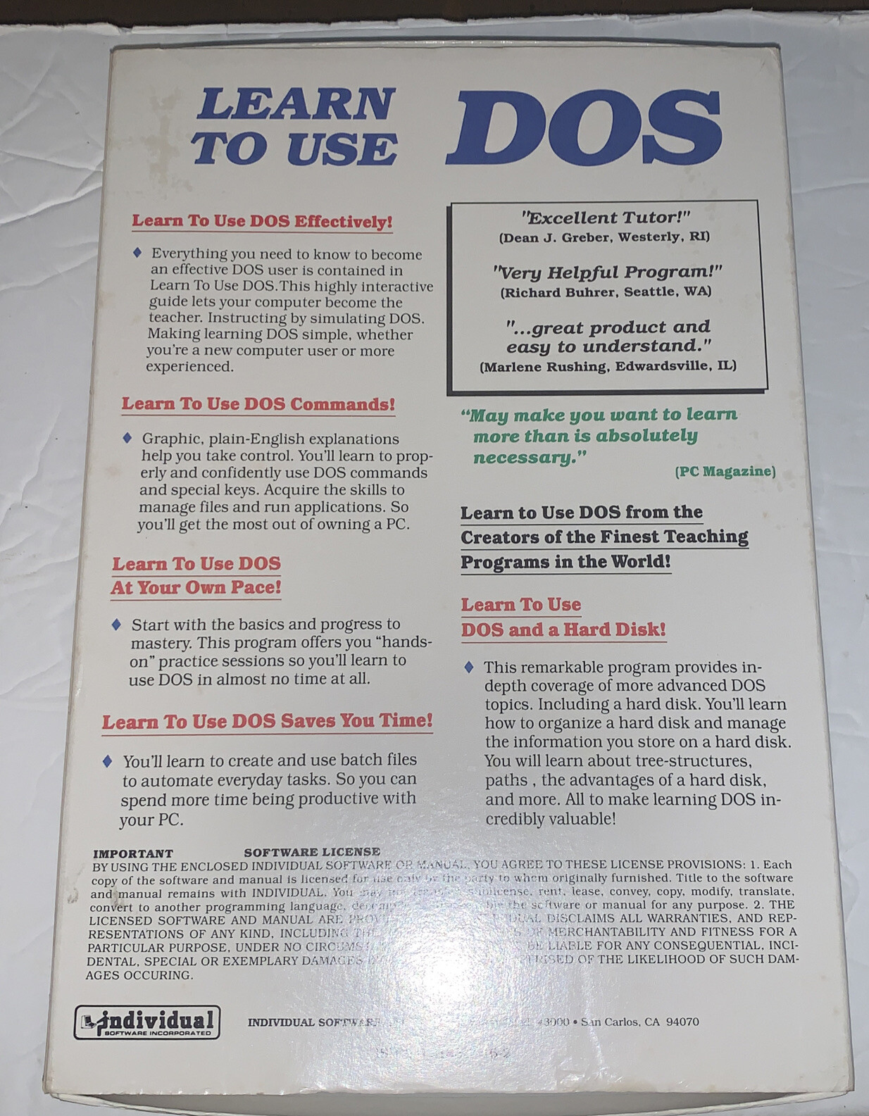 Vintage DOS Computer Based Learning Tools - Learn To Use By Individual Software