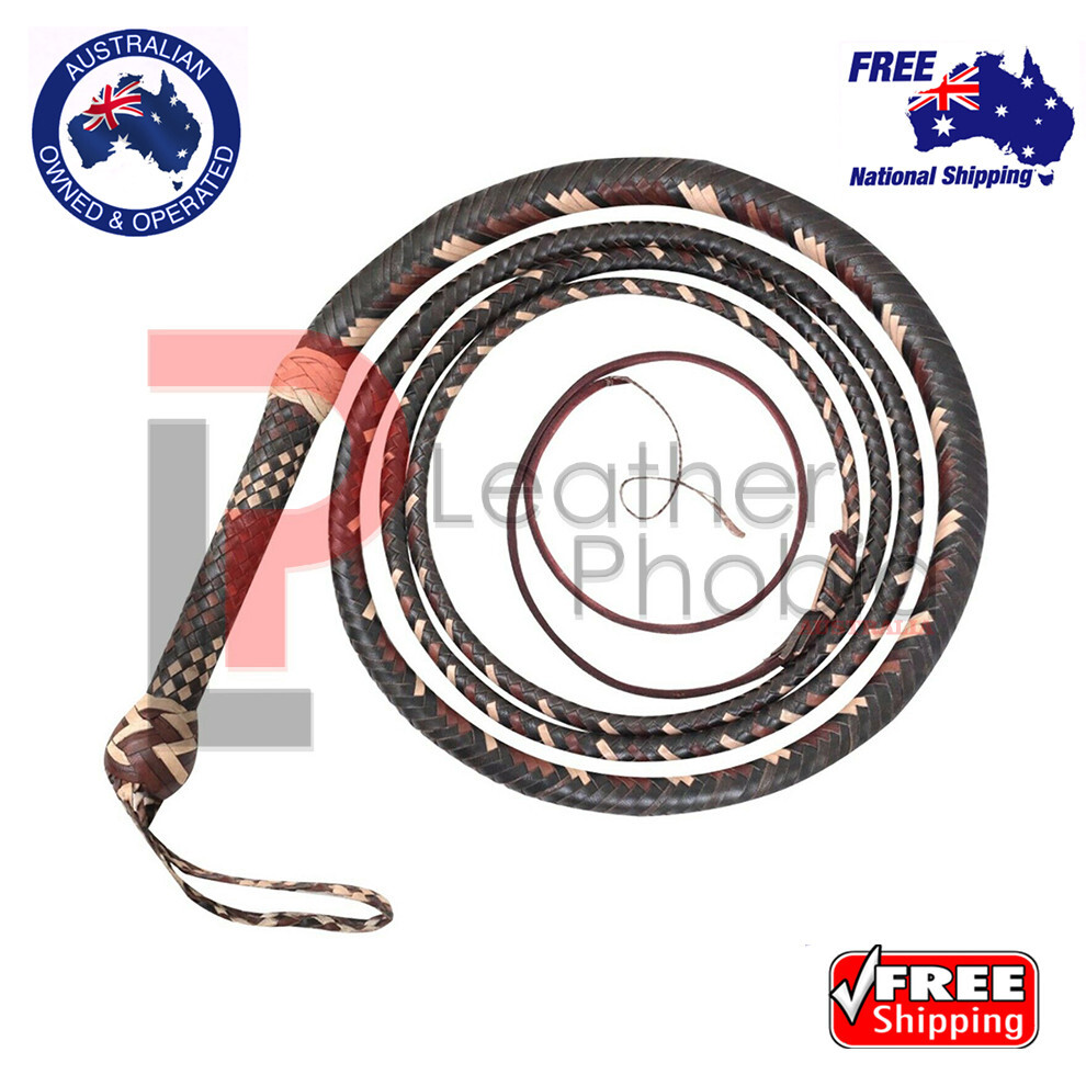 Original Cowhide Leather Bullwhip 12 Feet Long 16 Plait Custom WHIP Handmade