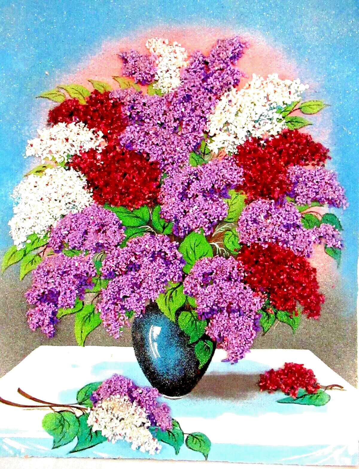 RUSSIAN / URAL  "GEMSTONE ART PRINT" ~  (HAND MADE WITH CRUSHED GEMSTONES) ~ #20