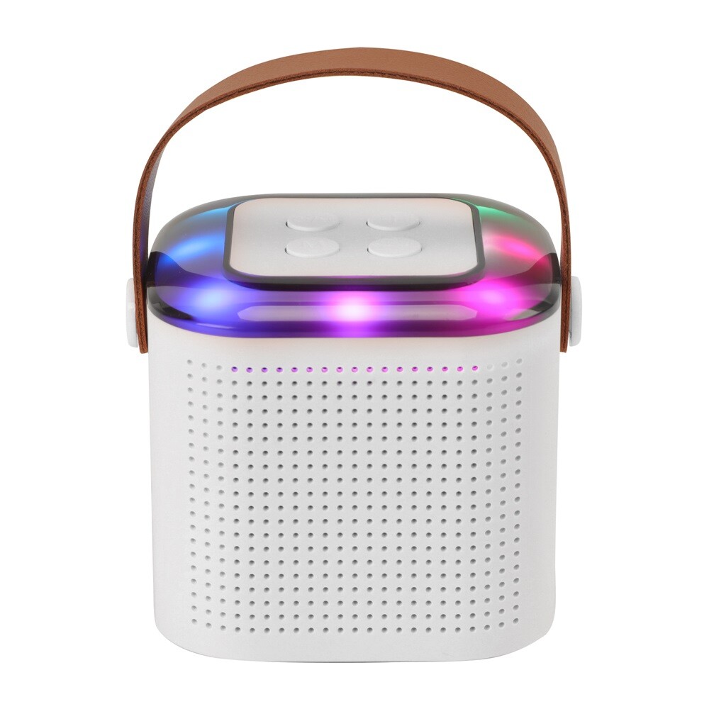 Portable White Bluetooth Karaoke Speaker Machine Kids Mics