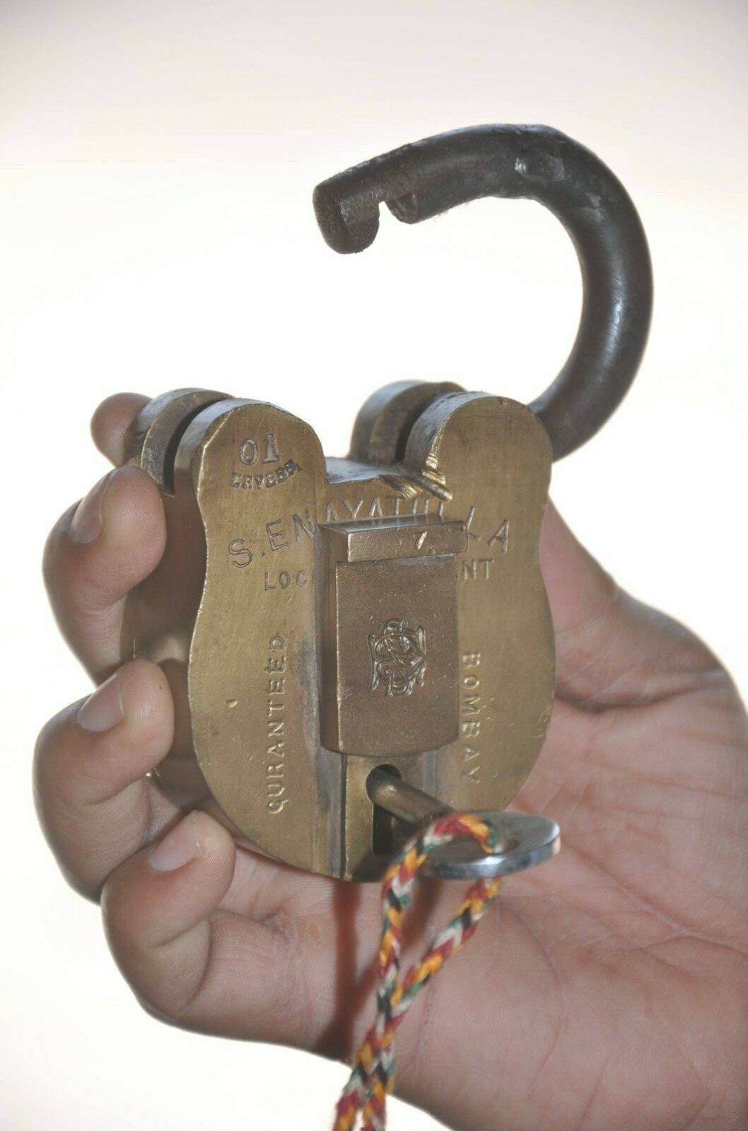 Vintage Brass Handcrafted Solid Heavy S.Enayatulla ES Mark Padlock