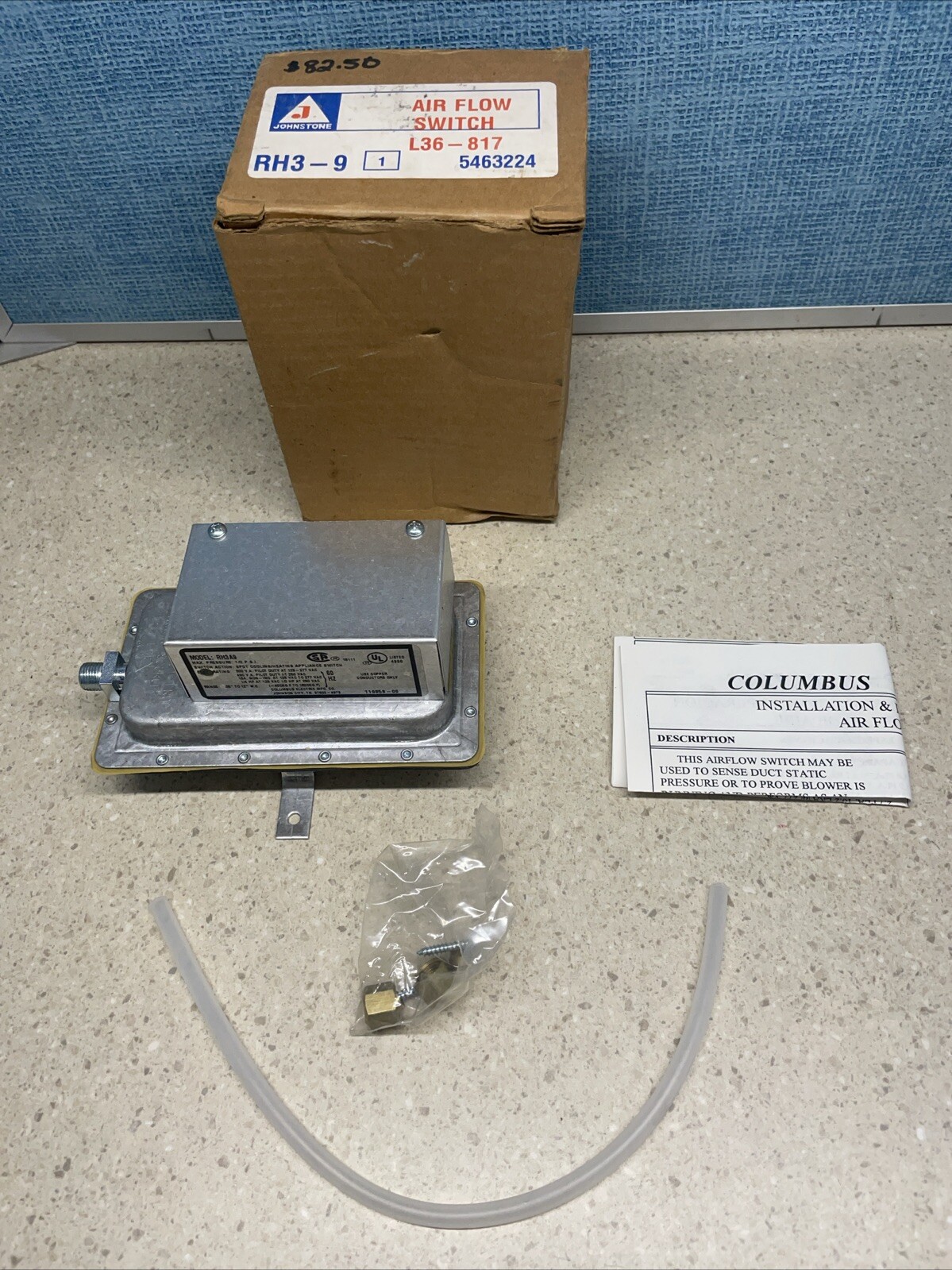 NEW! Johnstone Air Flow Switch L36-817 - RH3-9 - Heating / Cooling HVAC - NOS
