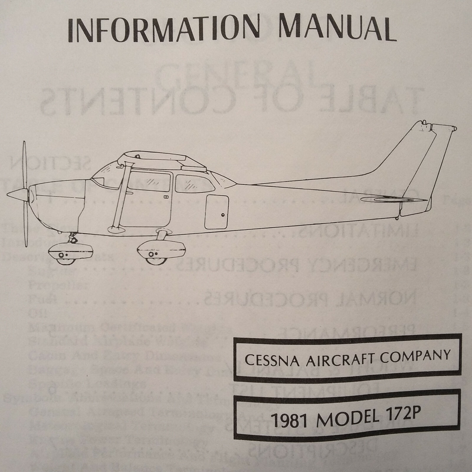 1981 Cessna 172P Skyhawk Information manual