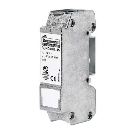 Eaton Bussmann Bspd48rj45 Surge Protection Device, 1 Phase, 48V, 1 Poles, 2