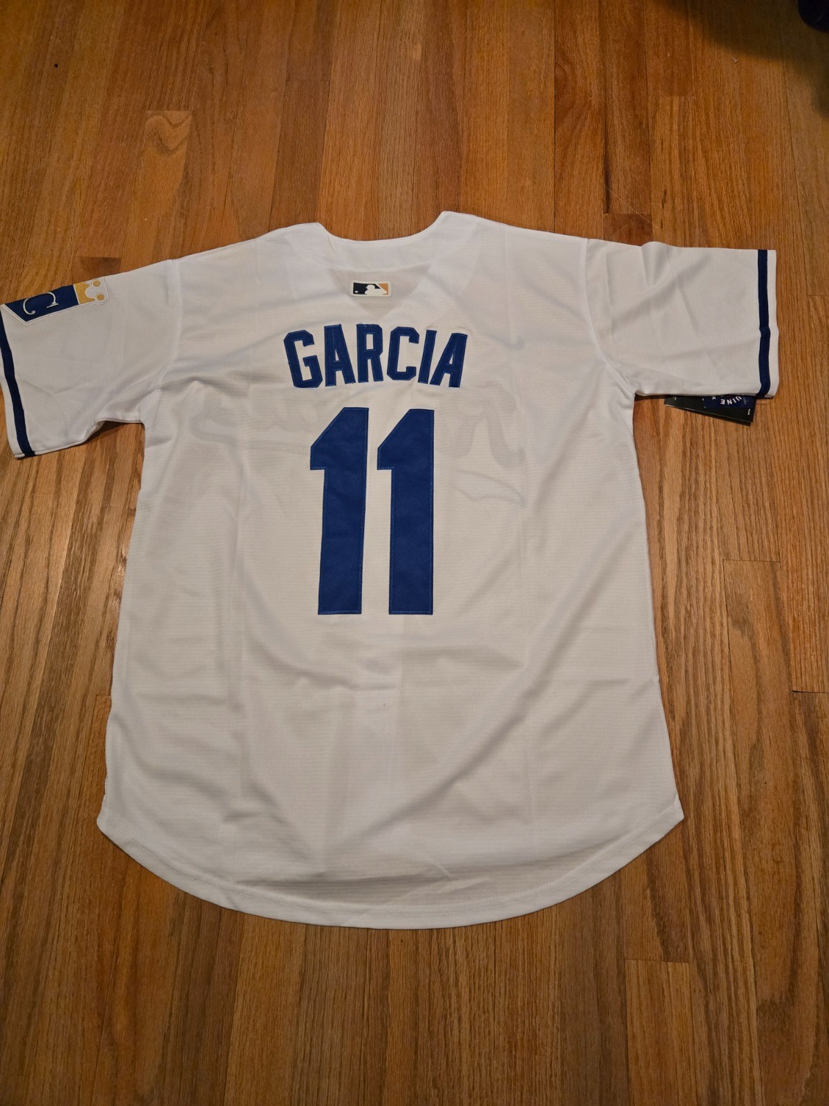NWT adult customized Royals #11 maikel garcia S-2XL white home stitched *new